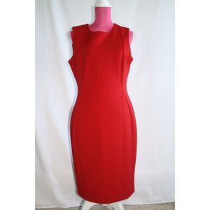 Calvin Klein Bodycon Dress Sleeveless Red Women Size 12